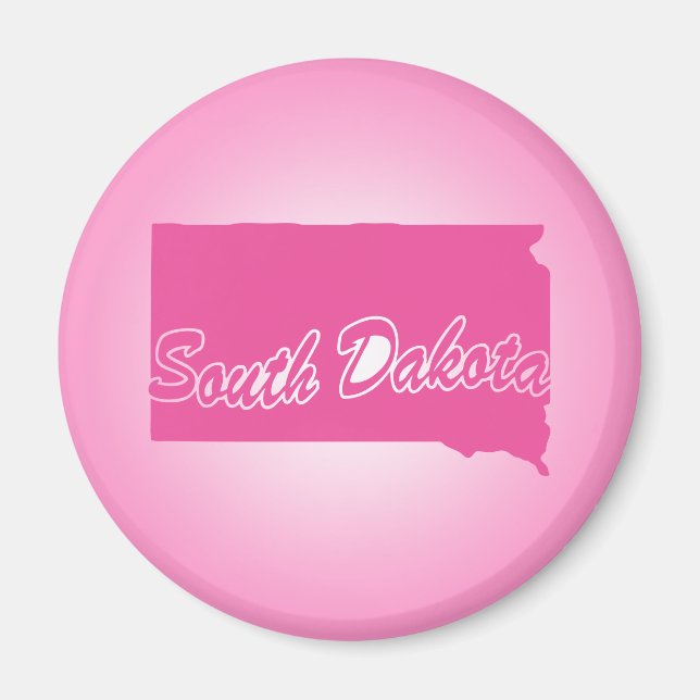 Íman Estado Rosa Dakota do Sul Magnet (Frente)