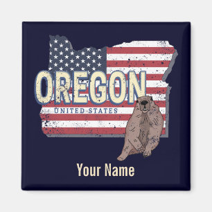 Íman Estados Unidos do Oregon Mapa Retroativo dos EUA S