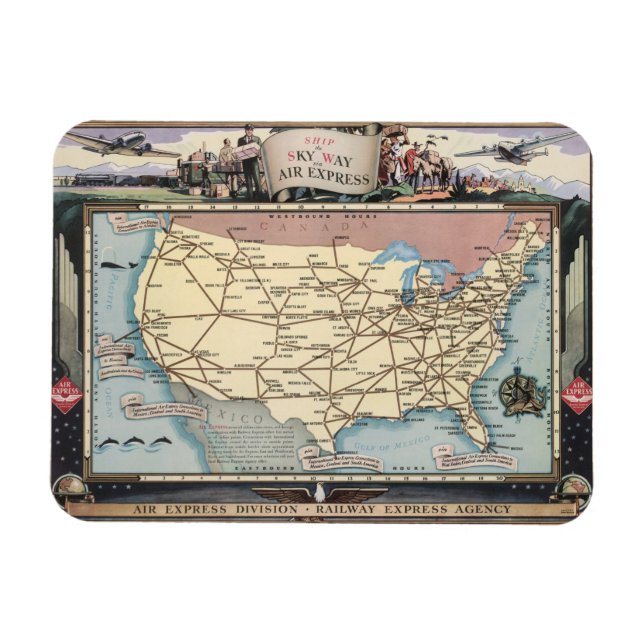 Íman Estados Unidos mapeiam o navio Skyway via Air Expr (Horizontal)