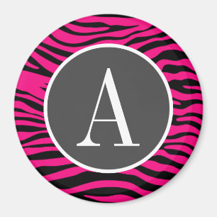Íman Estampa Animal de Zebra Rosa Brilhante