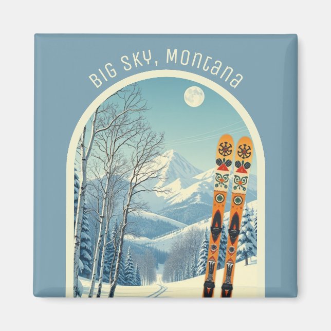 Íman Estância de esqui de Big Sky Montana Magnet (Frente)