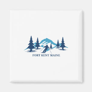 Íman Estância de esqui Fort Kent Maine Esquiador Esqui 
