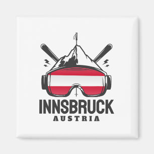 Íman Estância de Esqui Innsbruck Áustria Esqui Retro