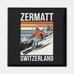 Íman Estância de esqui Retro Zermatt Suíça