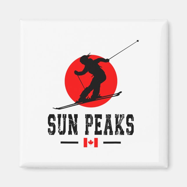 Íman Estância de esqui Sun Peaks Canadá Montanhas Rocho (Frente)
