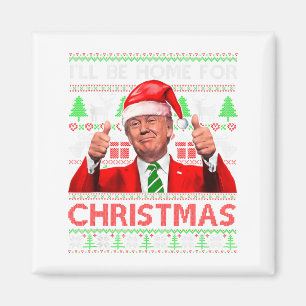 Íman Estarei em Casa no Natal Santa Trump Xmas Pijama 