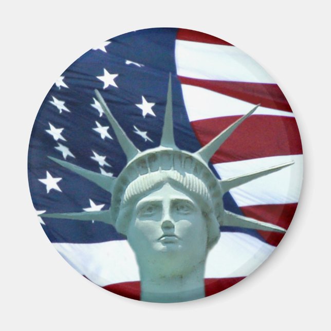 Íman Estátua da bandeira Liberty Americana (Frente)