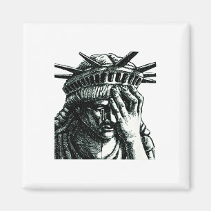 Íman Estátua Da Liberdade Chorando Anti-Trump Resiste S
