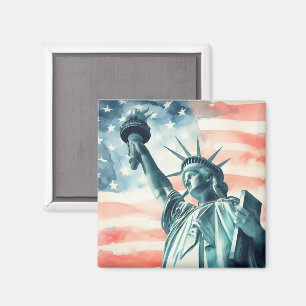 Íman Estátua da Liberdade com bandeira americana