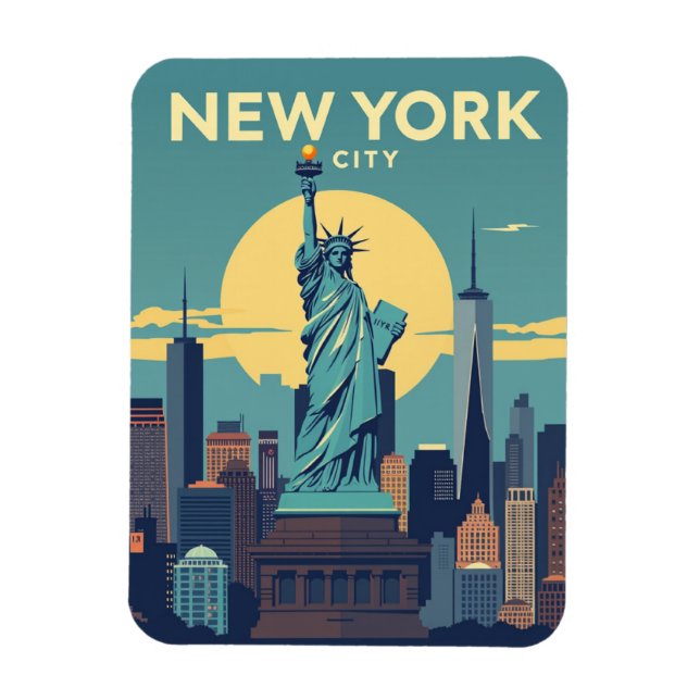 Íman Estátua da Liberdade da Cidade de Nova York Viagem (Vertical)