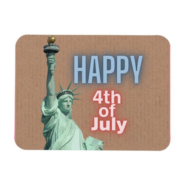 Íman Estátua da Liberdade de 4 de Julho Neon (Horizontal)