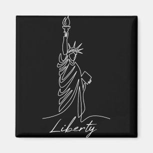 Íman Estátua da Liberdade Desenhada à Mão em Uma Linha