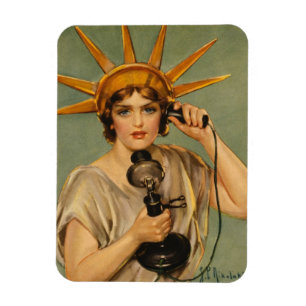 Íman Estátua da liberdade do vintage, anúncio