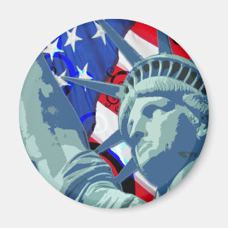 Íman Estátua da Liberdade e Bandeira Americana Patrióti