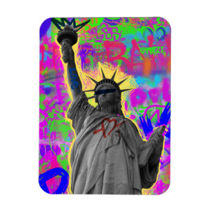 Íman Estátua da Liberdade - Ímã de Pop Art com Grafite