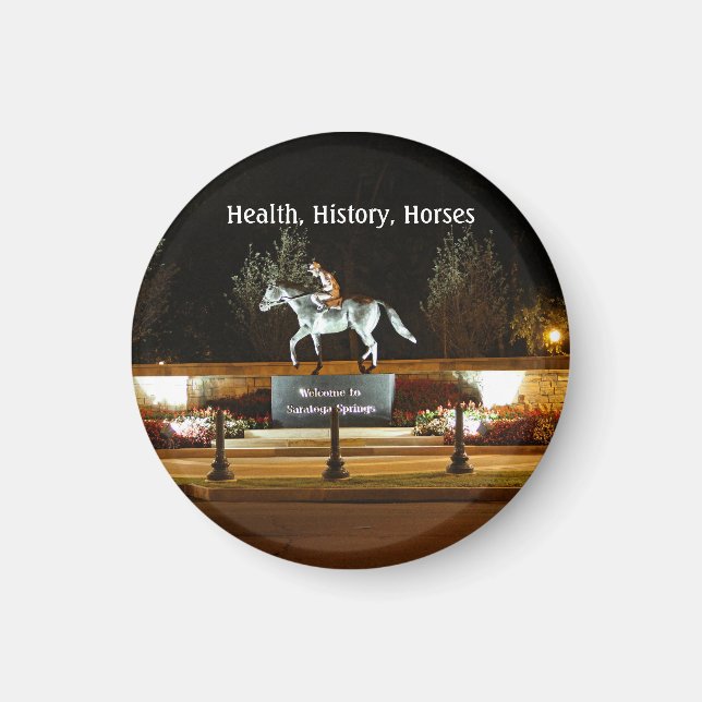 Íman Estátua Dançarina Nativa do Cavalo Saratoga Magnet (Frente)