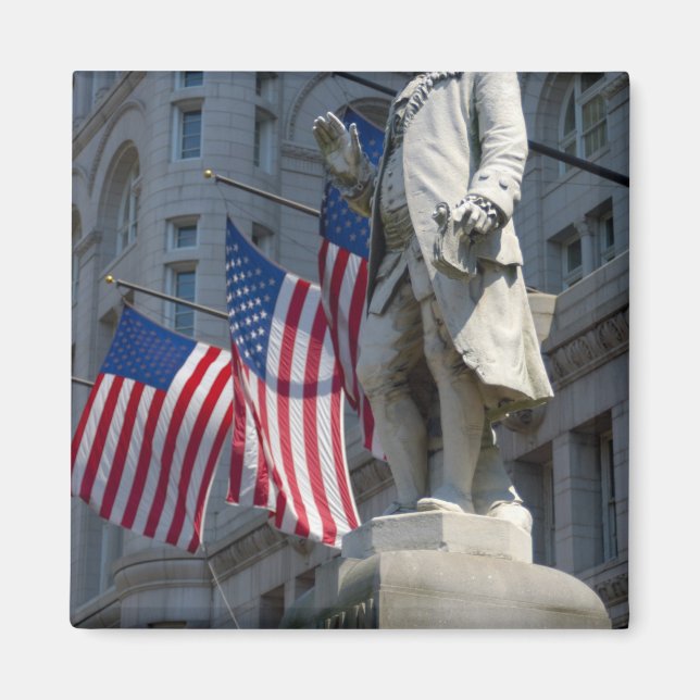 Íman Estátua de Benjamin Franklin em Washington, DC (Frente)