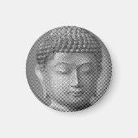 Estátua De Cara De Buda Preta E Branca Formada Por