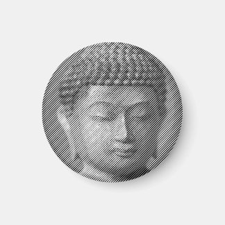 Íman Estátua De Cara De Buda Preta E Branca Formada Por