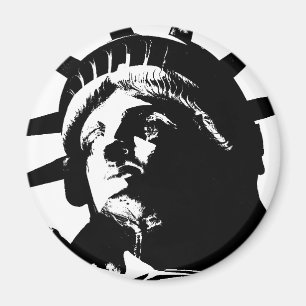 Íman Estátua de Pop de Arte Negra e Branca da Liberdade