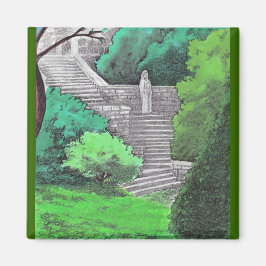 Íman Estátua de senhora no jardim de um parque italiano