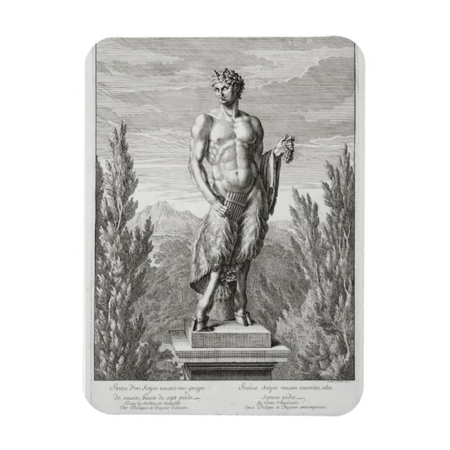 Íman Estátua de um Satyr segurando um monte de uvas, Ve (Vertical)