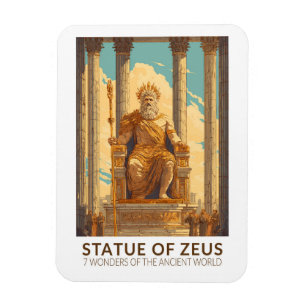 Íman Estátua de Zeus Sete Maravilhas do Mundo Vintage