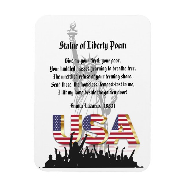 Íman Estátua do Poema da Liberdade, Nação dos Imigrante (Vertical)