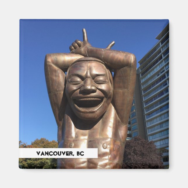 Íman Estátua do riso Vancouver Viagem Magnet (Frente)