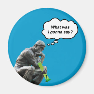 Íman Estatua engraçada do Pensador de Rodin - O que eu 