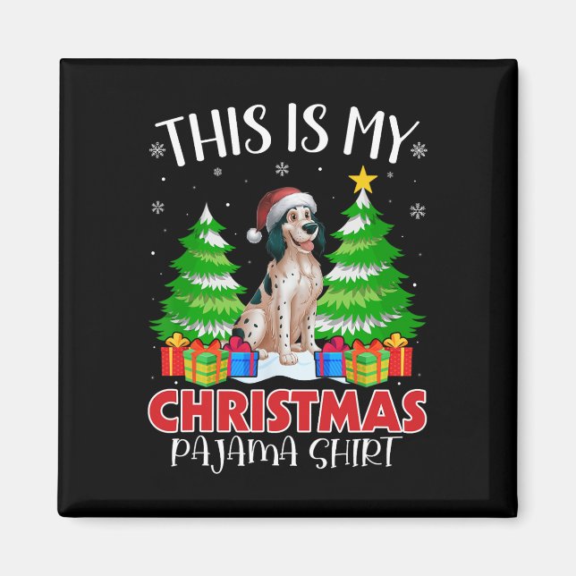 Íman Este É Meu Natal Pajama Inglês Cachorro Xma (Frente)