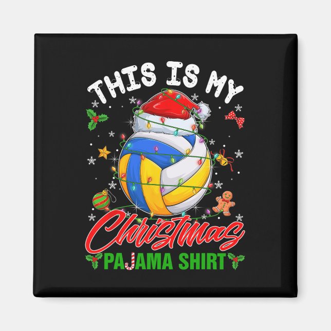 Íman Este É Meu Natal Pajama Voleibol Santa Hat X (Frente)