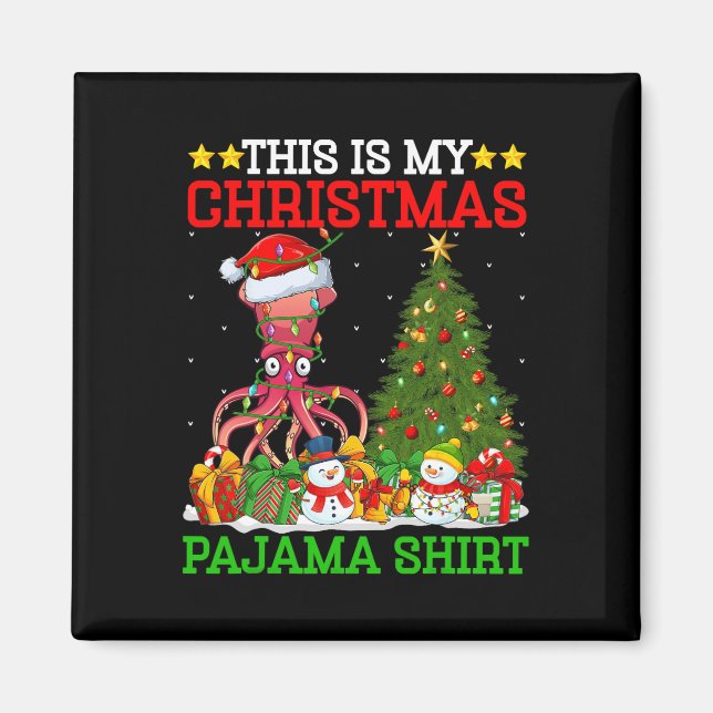 Íman Este É O Meu Pijama De Árvore De Natal Lights Squi (Frente)