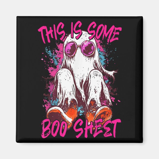 Íman Este É Um Ghost Retro Halloween Engraçado. (Frente)