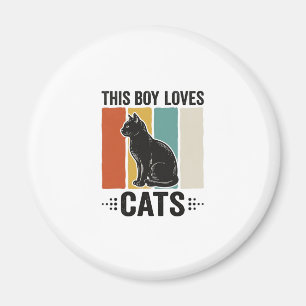 Íman Este Garoto Ama Gatos Design Retro Amante de Gatos
