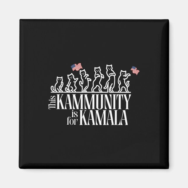 Íman Este Kammunit É Para Kamala Patriotic Cats America (Frente)