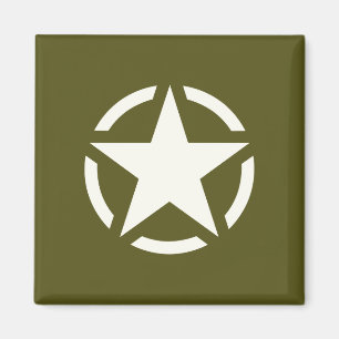 Íman Estêncil estrelado em Khaki Verde