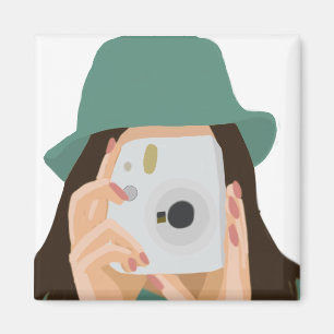 Íman Estética de Câmera Ilustrada por Fotógrafo