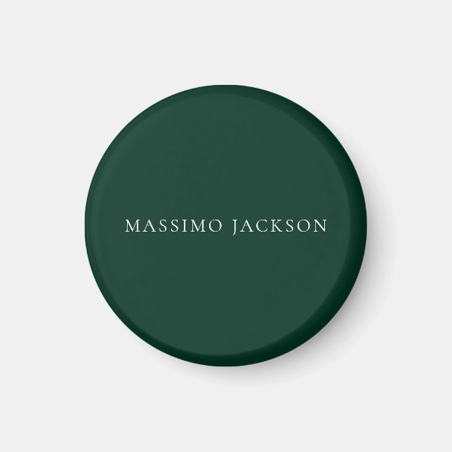 Íman Estética Moderna Simples Minimalista Verde Escuro (Frente)