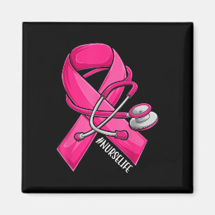 Íman Estetoscópio de fita rosa Enfermeira Cancer A da m