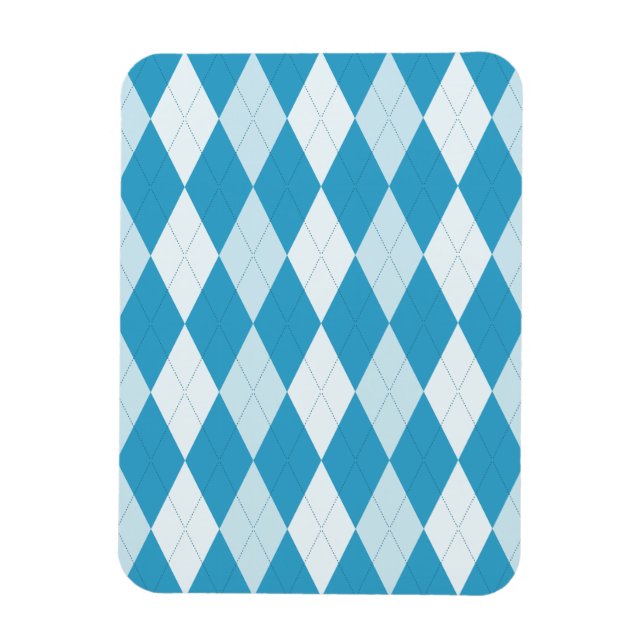 Íman Estilo Argyle Azul Peacock Forma Diamante Pequena (Vertical)