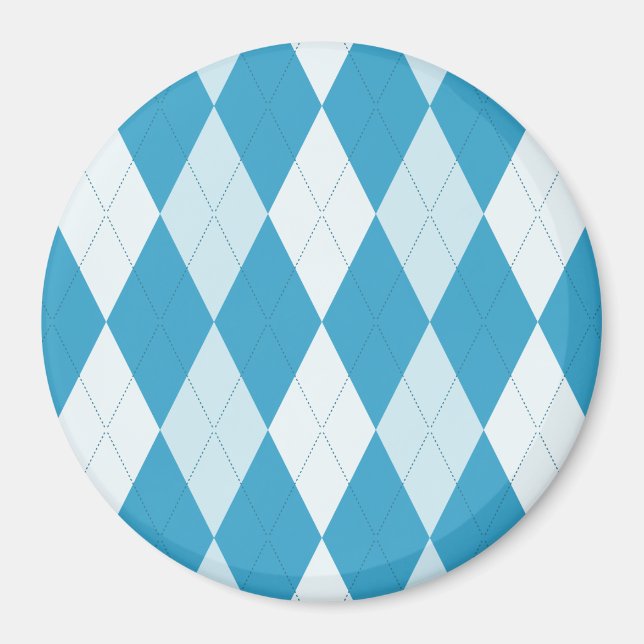 Íman Estilo Argyle Azul Peacock Forma Diamante Pequena (Frente)