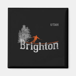 Íman Estilo Brighton Utah Vintage Skiing 1980