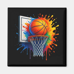 Íman Estilo Colorido Da Rua De Basquete Com Dri De Graf