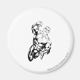 Íman Estilo cómico - voando acima, preto e branco