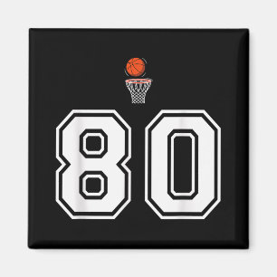 Íman Estilo de Basquete com 80 Números Brancos Vintage
