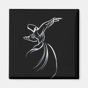 Íman Estilo De Calígrado De Desenho De Linha Dervish Em