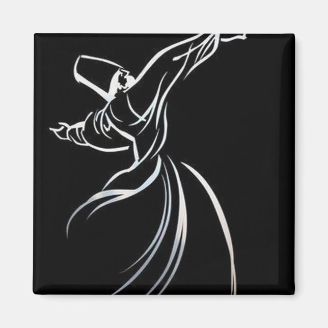 Íman Estilo De Calígrado De Desenho De Linha Dervish Em (Frente)