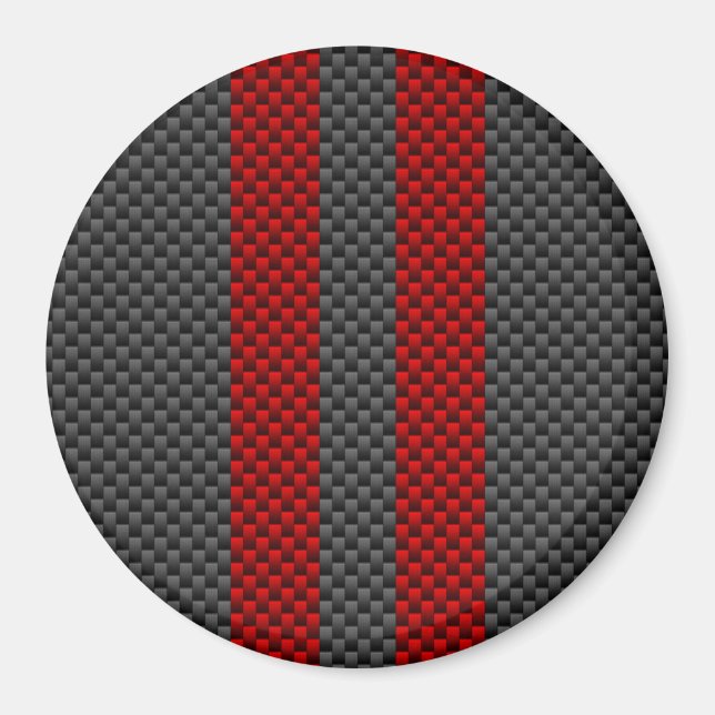 Íman Estilo de Fibra de Carbono Vermelho Borgonha Estim (Frente)