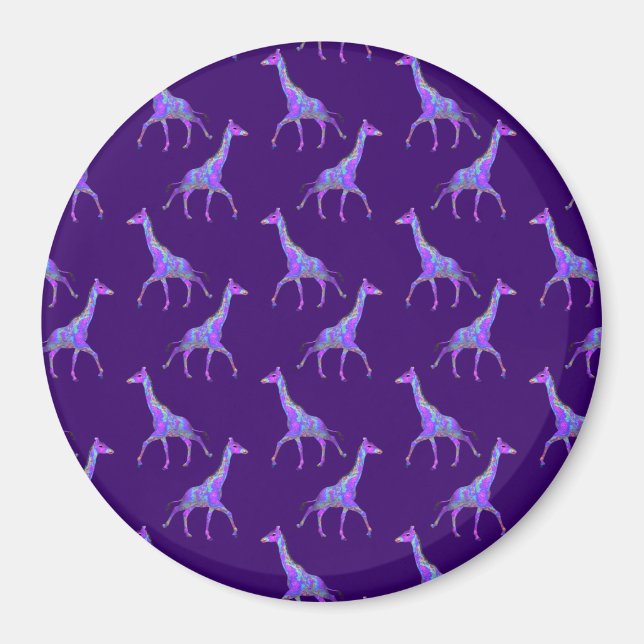 Íman Estilo de Hippie Roxo Girafa (Frente)